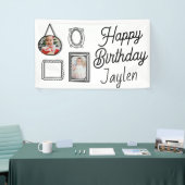 2Dバースデーパーティー漫画スタイル 横断幕 (トレードショー)