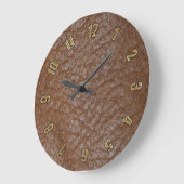2Dフォトサンプルフェイクレザールックデザイン ラージ壁時計 (傾斜)