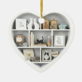 2Dプリントの猫好きの棚 Tiny Shelves 猫 セラミックオーナメント (正面)