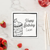 2Dボーイズ2回目の誕生日パーティー漫画スタイル スタンダードカクテルナプキン (インサイチュ)