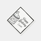 2Dボーイズ2回目の誕生日パーティー漫画スタイル スタンダードカクテルナプキン (角)