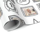 2D Comic Style Picture Frame Birthday ラッピングペーパー (ロールコーナー)