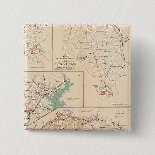 2d Corps AN VA、キャンプ、ピケット、ルート 缶バッジ (正面)