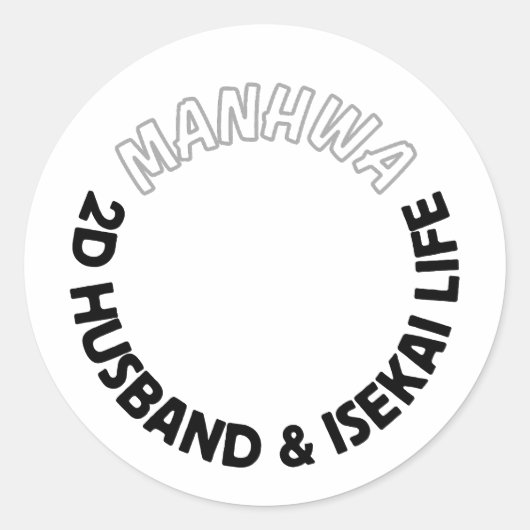 2d husband and isekai life sticker | manhwa sticke ラウンドシール (正面)