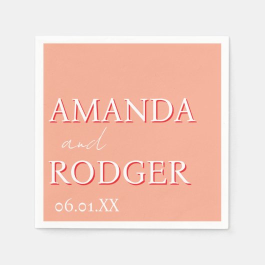 2D Lettering Bold Personalized Napkins  スタンダードカクテルナプキン (正面)