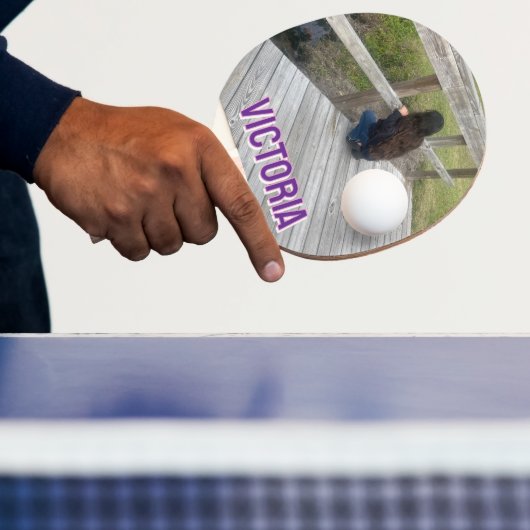 2D Retro Colorful Lettering Name and Photo 卓球ラケット (インサイチュ)