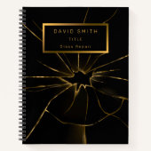 2in1モダンプロフェッショナルガラスの名刺および名刺 ノートブック (正面)