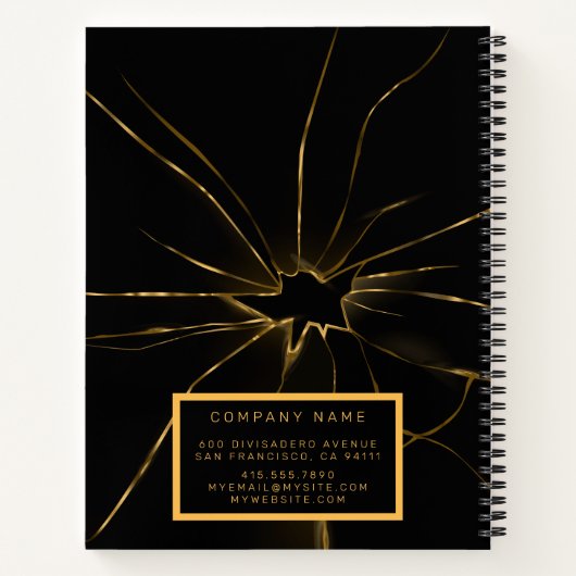 2in1モダンプロフェッショナルガラスの名刺および名刺 ノートブック (裏面)