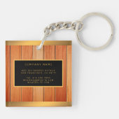2in1ユニーク金ゴールドラグジュアリーウッドビジネスカード&カード キーホルダー (裏面)