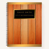 2in1ユニーク金ゴールドラグジュアリーウッドビジネスカード&カード ノートブック (正面)