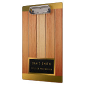 2in1ユニーク金ゴールドラグジュアリーウッド名刺&デスク クリップボード (左)