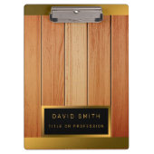 2in1ユニーク金ゴールドラグジュアリーウッド名刺&デスク クリップボード (正面)