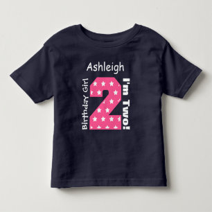 2ndバースデーガールスター名前をカスタムするV15 トドラーTシャツ
