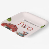 2ndバースデーキュートカウファームバーンパーティー ペーパープレート (傾斜あり)