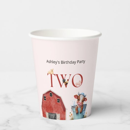 2ndバースデーキュートカウファームバーンパーティー 紙コップ (裏面)