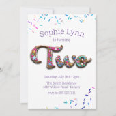 2ndバースデークッキーのケーキ 招待状 (正面)