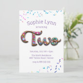 2ndバースデークッキーのケーキ 招待状 (スタンド正面)