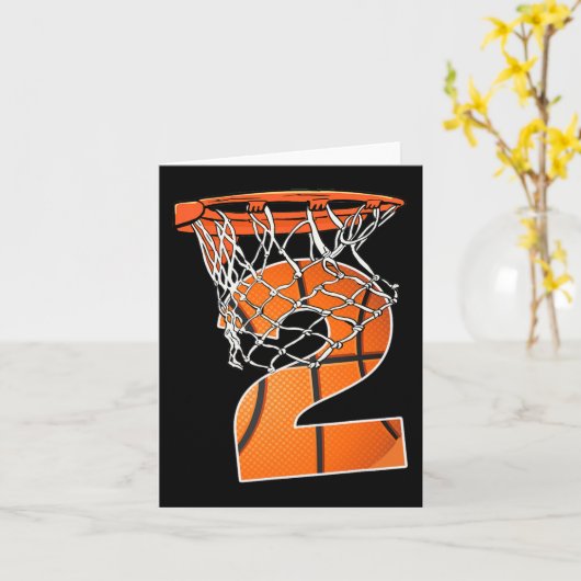 2ndバースデースポーツ2歳バスケットボール2男の子K カード (黄色い花)