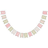 2ndバースデーセージ素朴グリーン&ピンクフローラウッド バンティングフラッグ (全)