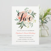 2ndバースデーピンクピーチフローラ2招待状 招待状 (スタンド正面)