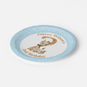 2ndバースデーブルーボーイベビーキリン紙プレート ペーパープレート (アングル)