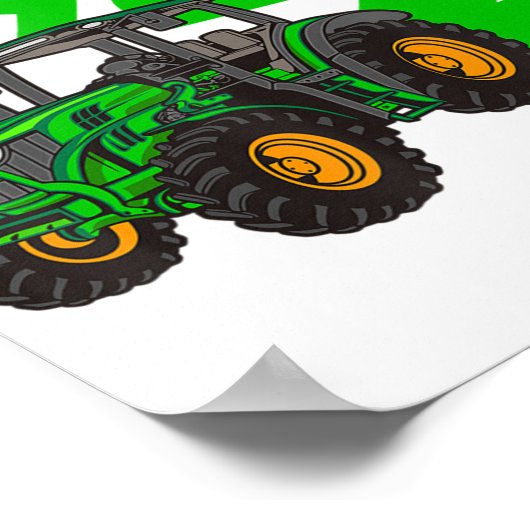 2ndバースデーボーイトラクターファーム2歳誕生日 ポスター (角)