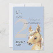 2ndバースデーポニーブルー誕生日パーティー 招待状 (正面)