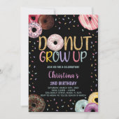 2ndブラックドーナツ誕生日招待状 招待状 (正面)