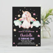 2ndブラックユニコーン誕生日招待状 招待状 (スタンド正面)