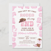 2ndロデオ女性のカーボーイ第2誕生日招待状 招待状 (正面)