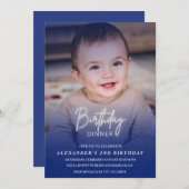 2nd誕生日の招待誕生日ディナーフォトボーイ 招待状 (正面/裏面)