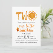 2nd誕生日の水の色ハッピーイエローサンシャイン 招待状 (スタンド正面)