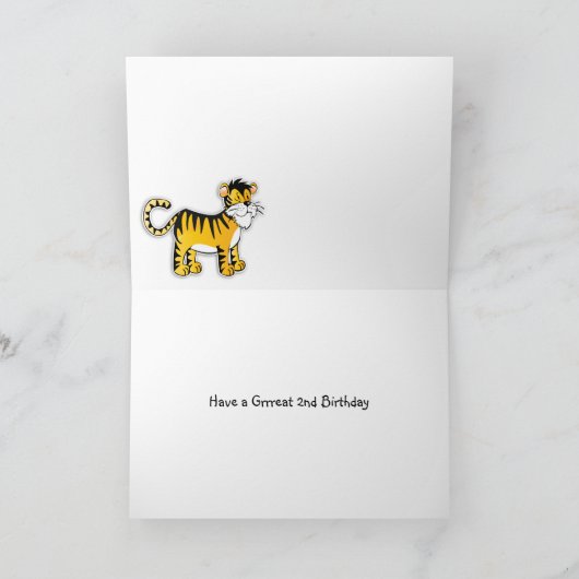 2nd誕生日カード – Tiger カード (内部)