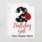 2nd誕生日ガール – Ladybug - 2レディバグ ポストカード (正面/裏面)