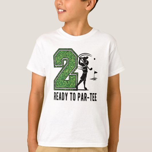 2nd誕生日ギフトゴルフプレーヤー2歳の少年 tシャツ (正面)