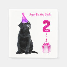 2nd誕生日パピーテーマ – かわいい犬ピンクの女の子パティー