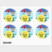 2nd誕生日パーティー明るいモダンおもしろいありがとう ラウンドシール (シート)