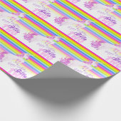 2nd誕生日ユニコーンアートレインボーラッピング紙 ラッピングペーパー (角)