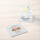 2nd誕生日ラブリートレインウォーターの色パーティー スクエアペーパーコースター (インサイチュ)