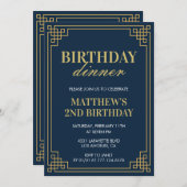 2nd誕生日招待状誕生日ディナーボーイビー 招待状 (正面/裏面)