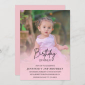 2nd誕生日招待状誕生日夕食写真 招待状 (正面/裏面)