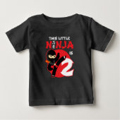 2nd誕生日2歳の子供たちパーティーリトル忍者2 ベビーTシャツ (正面)