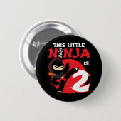 2nd誕生日2歳の子供たちパーティーリトル忍者2 缶バッジ (正面&裏面)