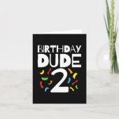 2nd誕生日2歳オールドボーイパーティー誕生日Dude 2 カード (正面)