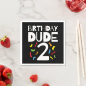 2nd誕生日2歳オールドボーイパーティー誕生日Dude 2 スタンダードカクテルナプキン (インサイチュ)