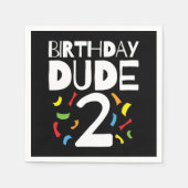 2nd誕生日2歳オールドボーイパーティー誕生日Dude 2 スタンダードカクテルナプキン (正面)