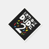 2nd誕生日2歳オールドボーイパーティー誕生日Dude 2 スタンダードカクテルナプキン (角)