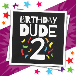 2nd誕生日2歳オールドボーイパーティー誕生日Dude 2 スタンダードカクテルナプキン