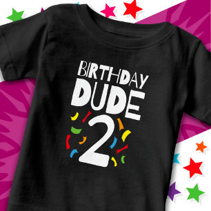 2nd誕生日2歳オールドボーイパーティー誕生日Dude 2 ベビーTシャツ