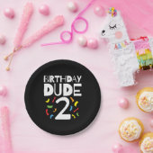 2nd誕生日2歳オールドボーイパーティー誕生日Dude 2 ペーパープレート (パーティー)